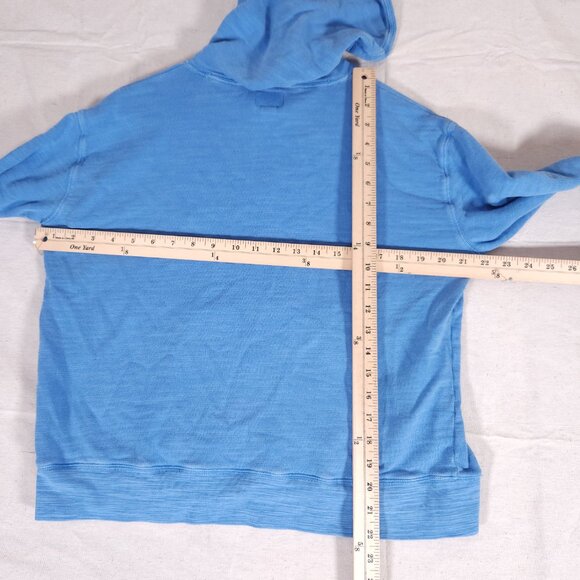 J. Crew Vintage Fleece Cotton Terry Hoodie Womens Small Blue Pullover Pocket - Picture 3 of 16